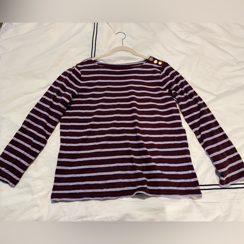 LOFT Purple Striped Top